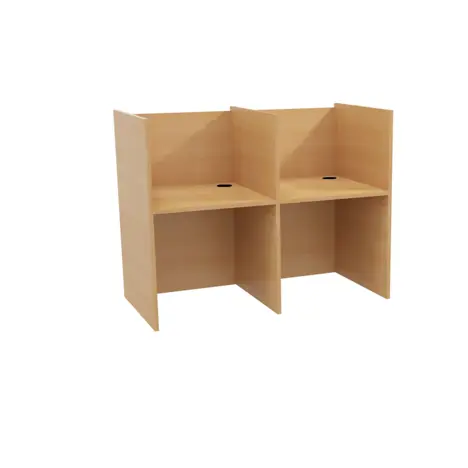 Student Study Booths - H1230 x W1575 x D800mm - Two Person - Beech